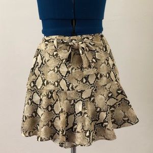 Zara Printed Snakeskin Mini Skort